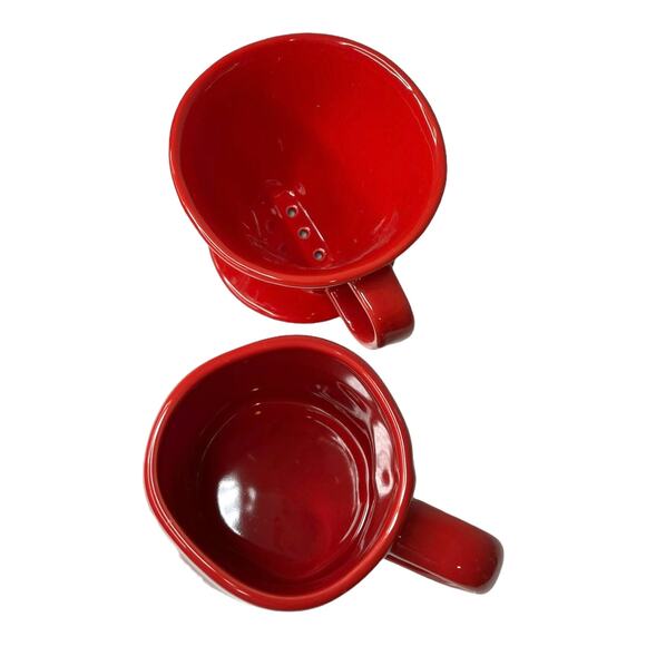 Rae Dunn MERRY CHRISTMAS MUG Coffee Drip Press Pour Over 2-Piece Set Red - Picture 5 of 6